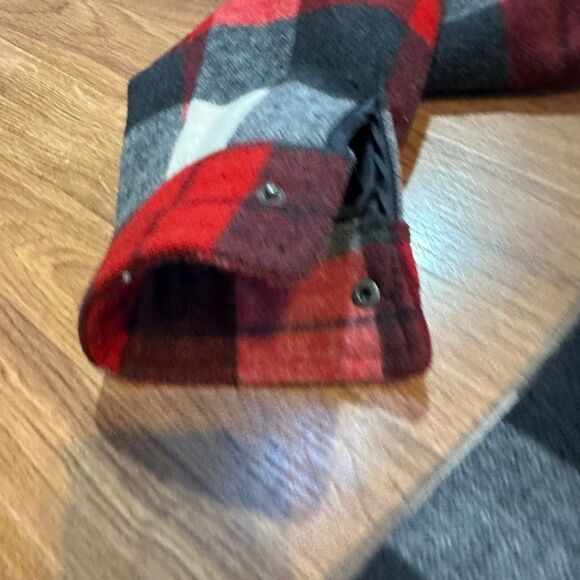 Old Navy Plaid Sherpa-Lined Jacket Red Black White | Men Size Large - Picture 6 of 12